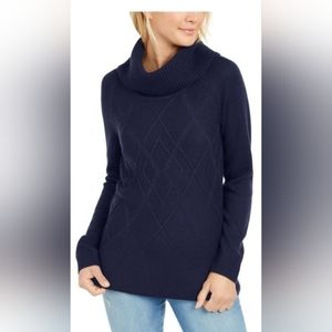 🛍️👗 2 for $25 TOMMY HILFIGER COWL NECK PULLOVER SWEATER NAVY BLUE SIZE Medium